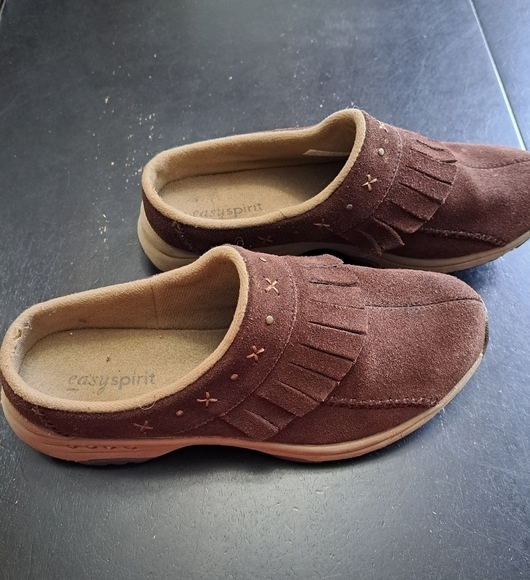 Easy Spirit Tamias Leather Fringed Mules   Size 8.5 - Picture 5 of 10